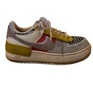 Nike Air Force 1 Low ShadowMulti Print Houndstooth Sneakers Size 7.5